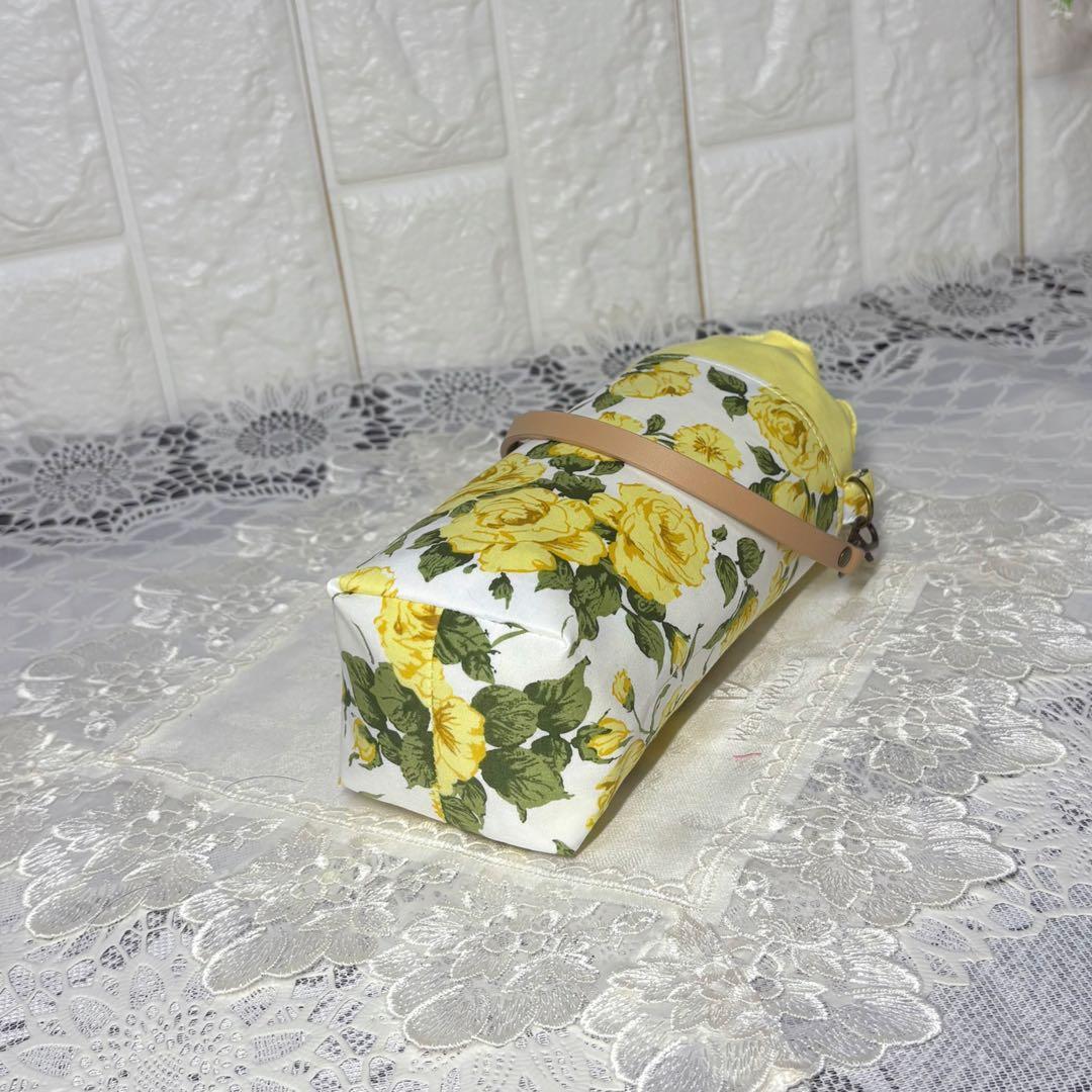 ペットボトルカバー　リバティカーラインローズ/イエロー　ハンドメイド