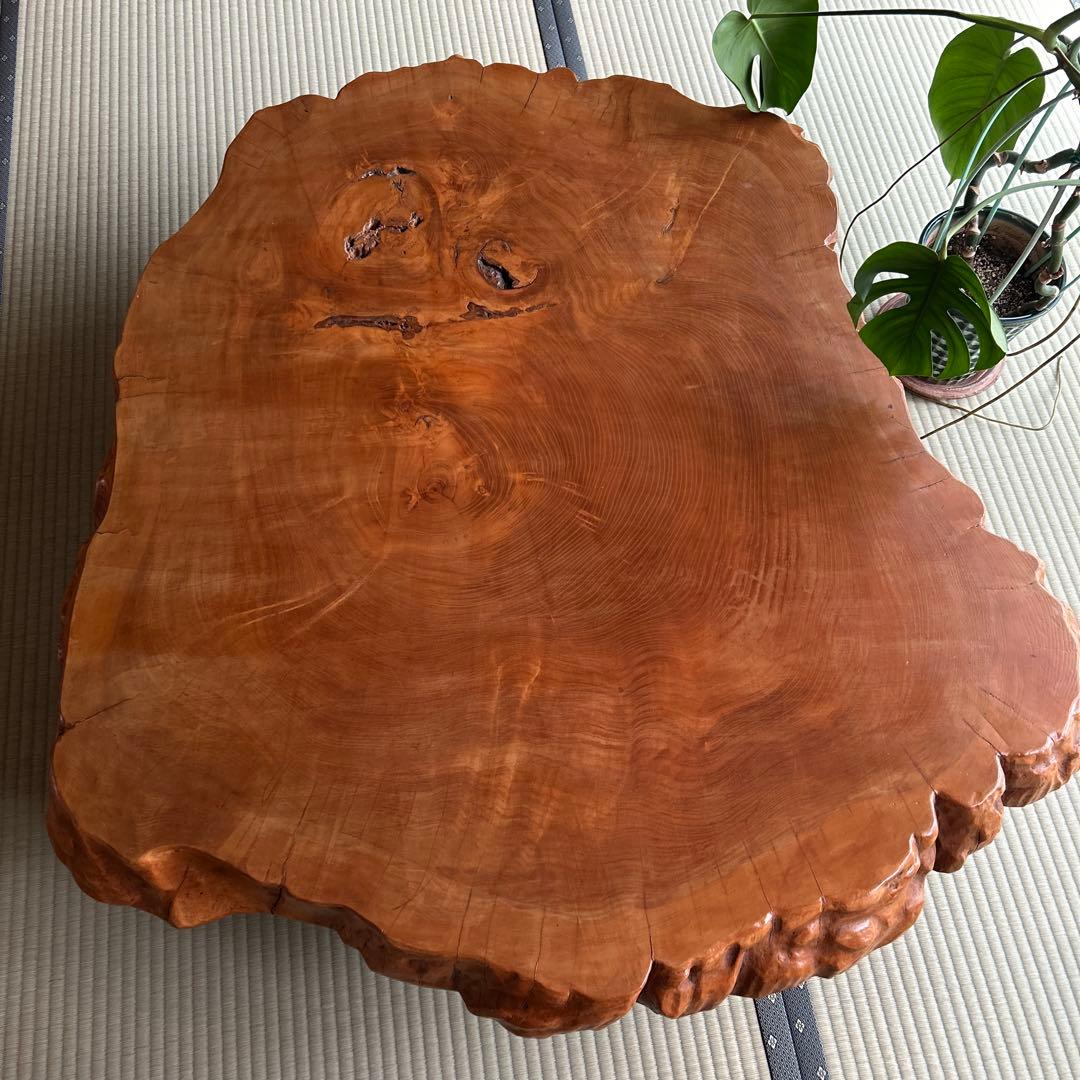 一枚板ローテーブル✳︎美品　天然木　机　座卓　古民家風