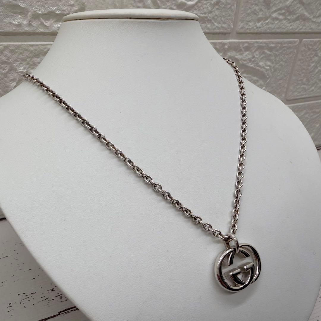 美品✨　グッチ　ネックレス　シルバー　インターロッキング　アクセサリー　925