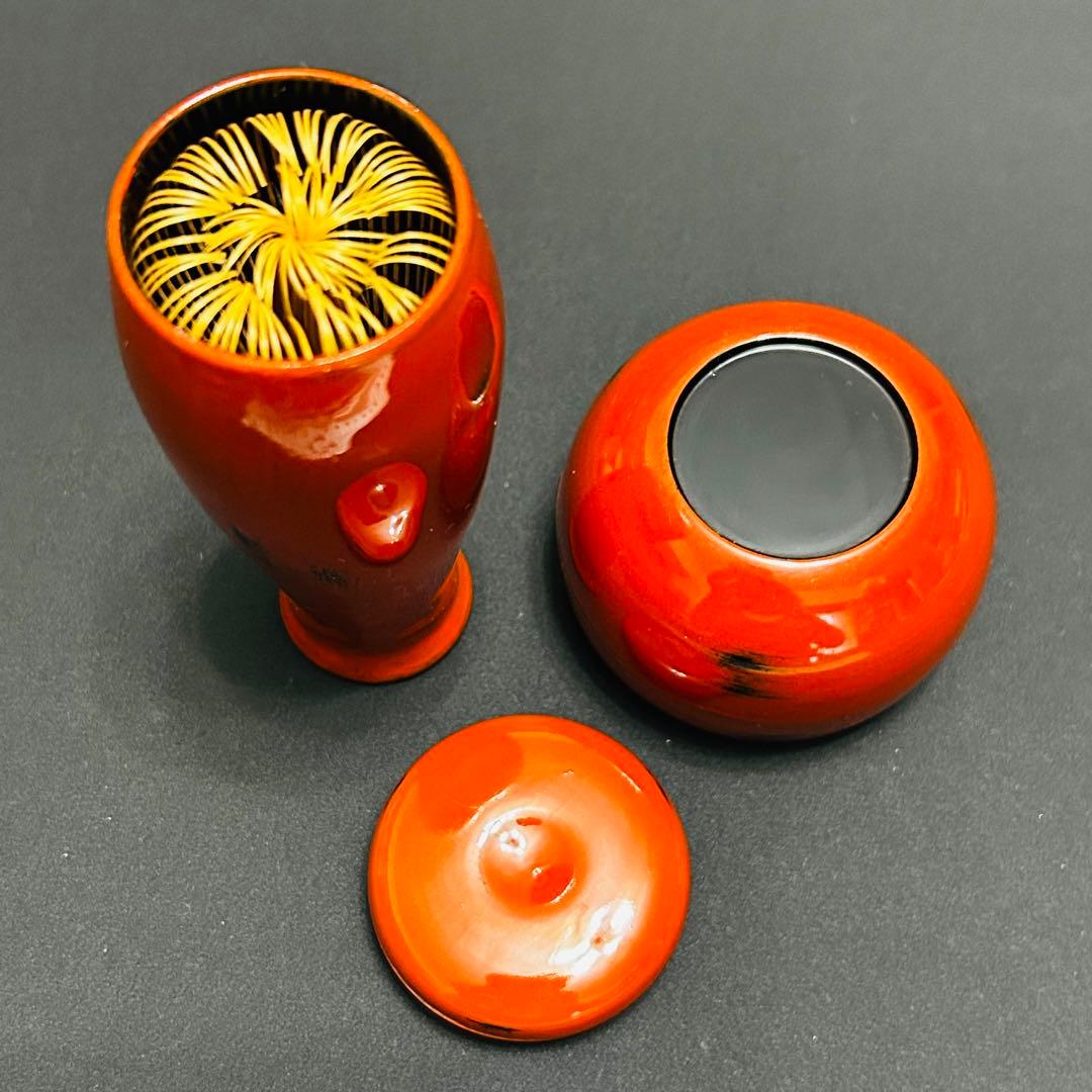 茶道具セット　利休茶箱　鎌倉彫　香合　茶巾筒　茶筅筒　鎌倉彫　根来塗