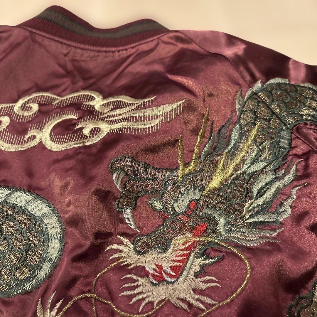 used☆星姫☆スカジャン☆エンジ色☆フリーサイズ☆日本製