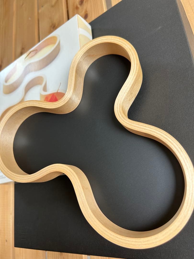 新品未使用　マヤムー　白樺のトレイ　Astia アスティア　ブラック　21cm