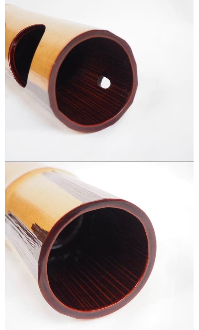 送料無料　音羽山六 珎竹林造　蛍嵌入竹圓窓花入 時代茶道具　★珍品茶道具★