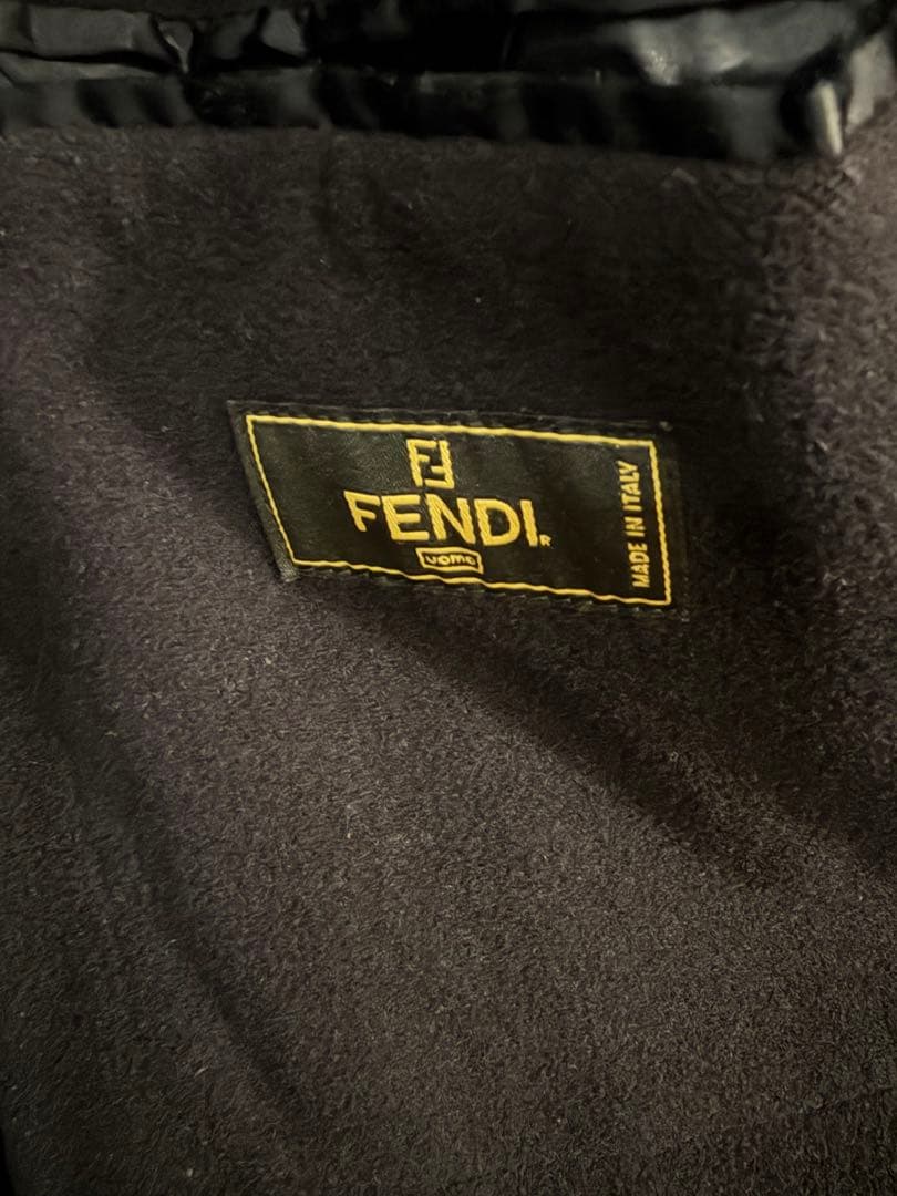 FENDI ロングコート　ブラック　比翼　古着　マキシ丈コート