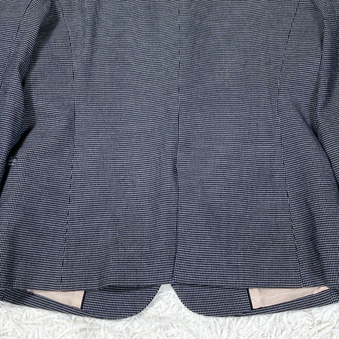 ポールスミスブラック　チェック柄　ストレッチ素材　シェルボタン　サイズ38(M)