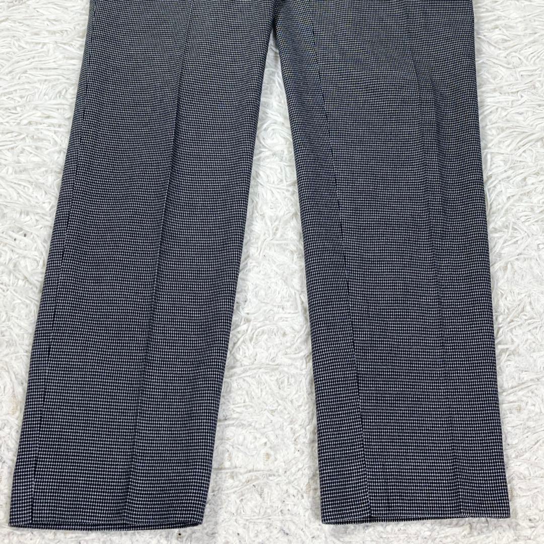 ポールスミスブラック　チェック柄　ストレッチ素材　シェルボタン　サイズ38(M)