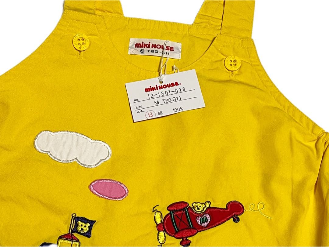 miki HOUSE/ミキハウス ジャンバースカート size80 レトロ 黄色