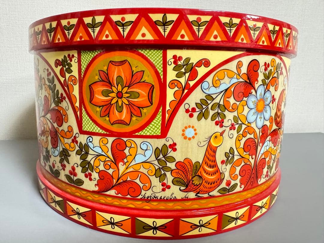 ロシア Vologda region 民芸品 小物入れ 新品未使用品