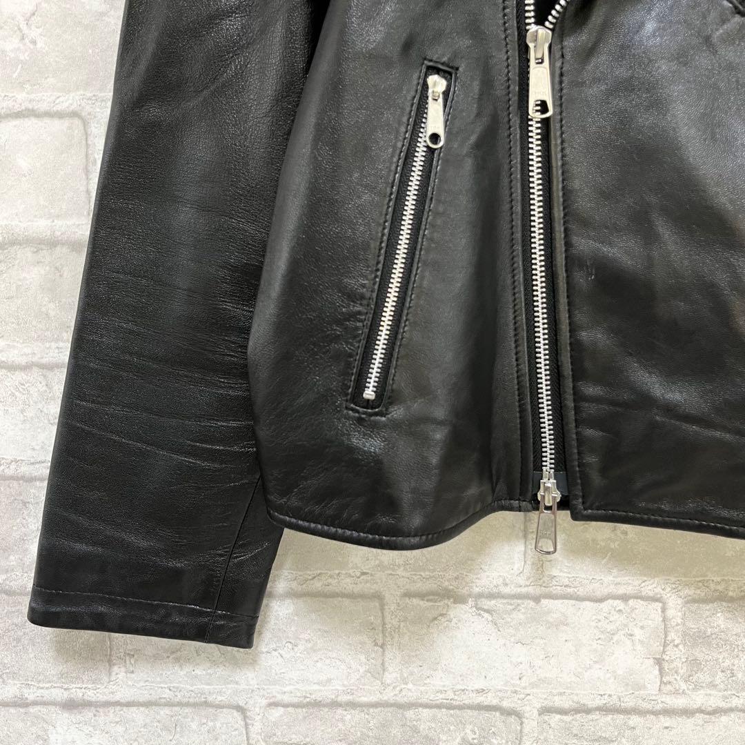 らひ様【美品】ユナイテッドアローズ ラムレザー ダブル ライダース 40 黒