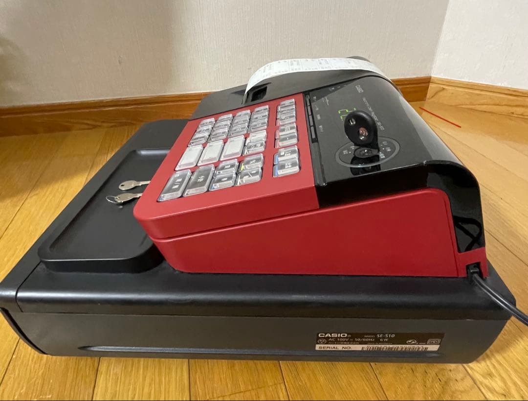 【美品/1ヶ月保証付き】カシオレジスター SE-S10 人気コンパクト レッド
