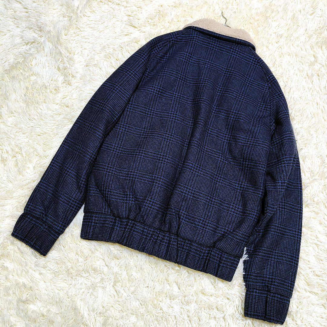 【新品】la paz ラ・パス ウールボアブルゾン チェック S ブルー