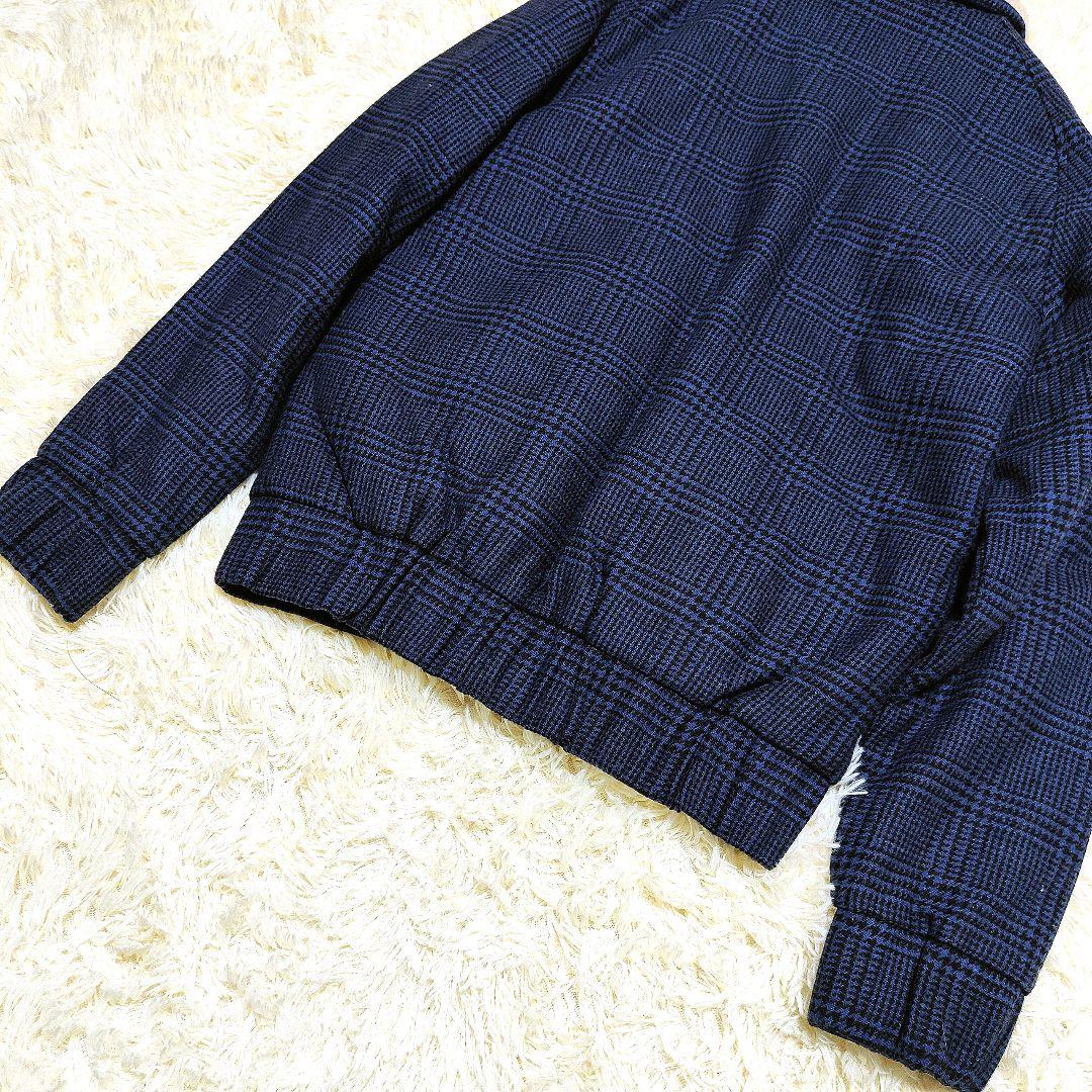 【新品】la paz ラ・パス ウールボアブルゾン チェック S ブルー