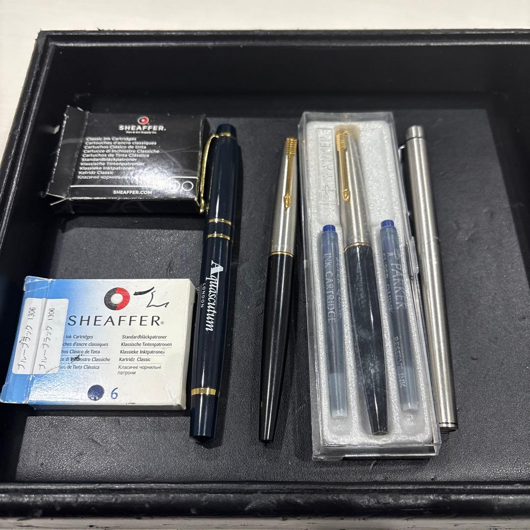 Sheaffer パーカー　アクアスキュータム　万年筆 カートリッジ付き