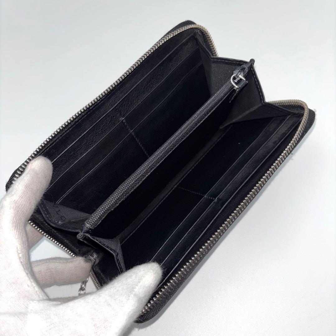 ✨美品✨　BVLGARI ラウンドファスナー　ビーゼロワン　長財布　ロゴ金具　黒