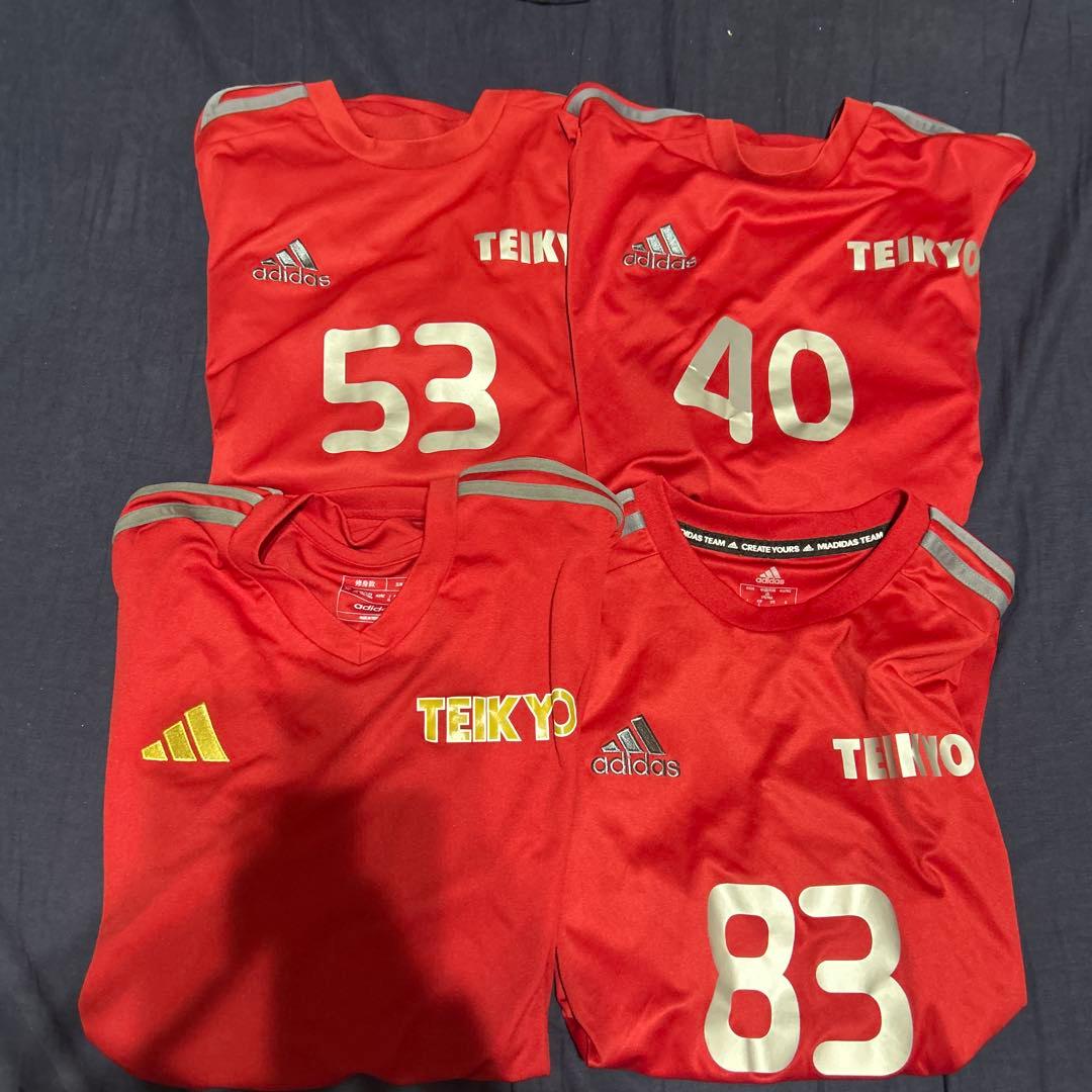 adidas TEIKYO サッカーシャツ 4枚セット