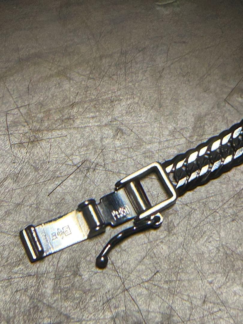 Pt850　プラチナ　12面トリプル喜平　ブレスレット20cm 13.3g美品