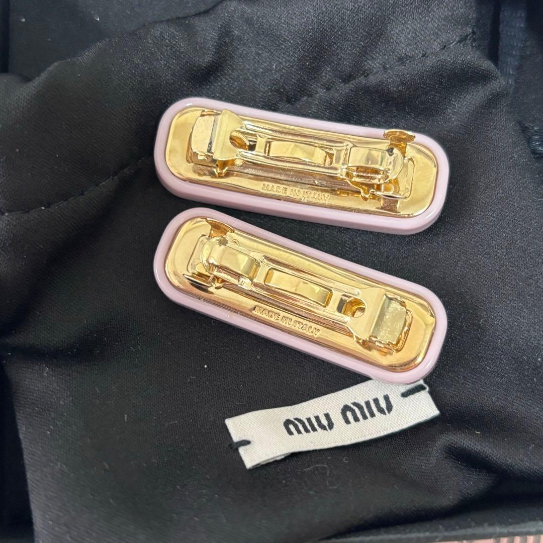 miumiu ミュウミュウ ヘアクリップ ヘアピン バレッタ ピンク 正規品