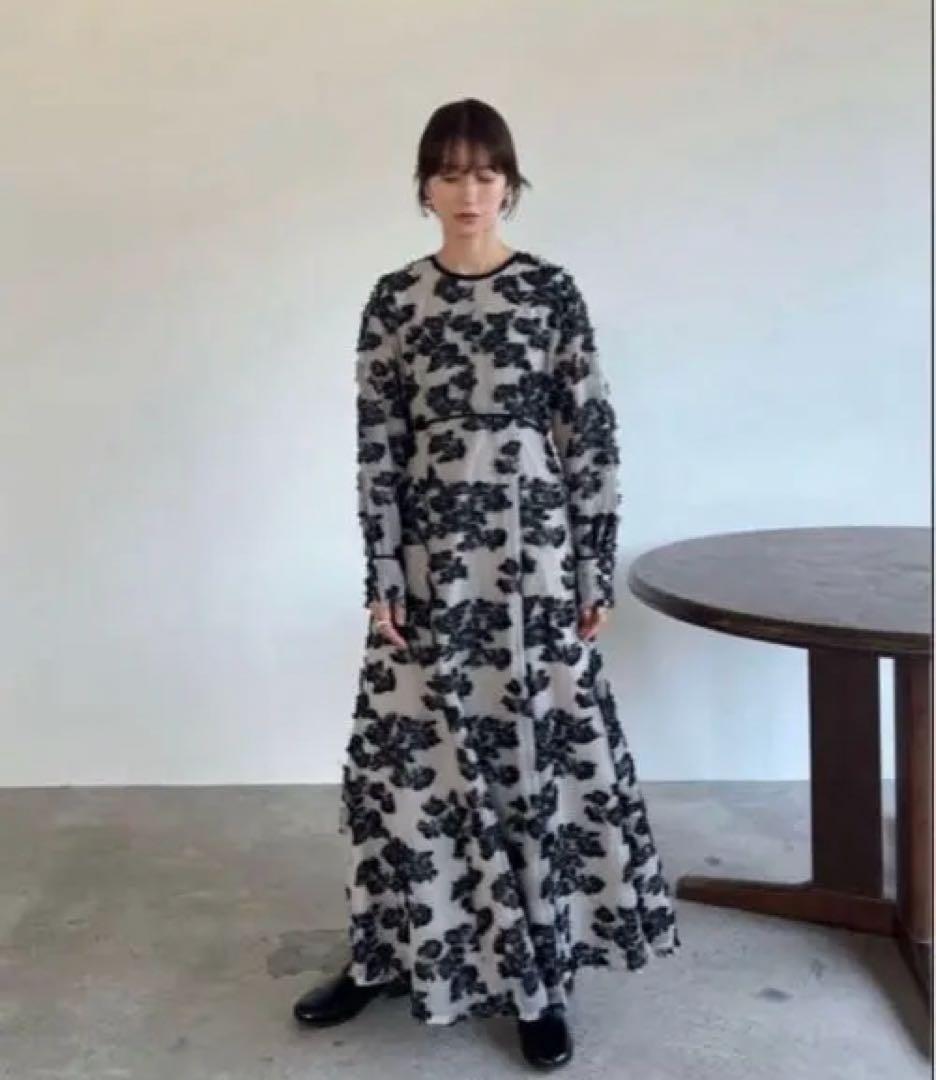 CLANE クラネ FLOW FLOWER JACQUARD ONE PIECE
