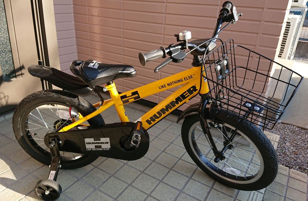 美品 HUMMER 子供用自転車 補助輪付 16インチ イエロー