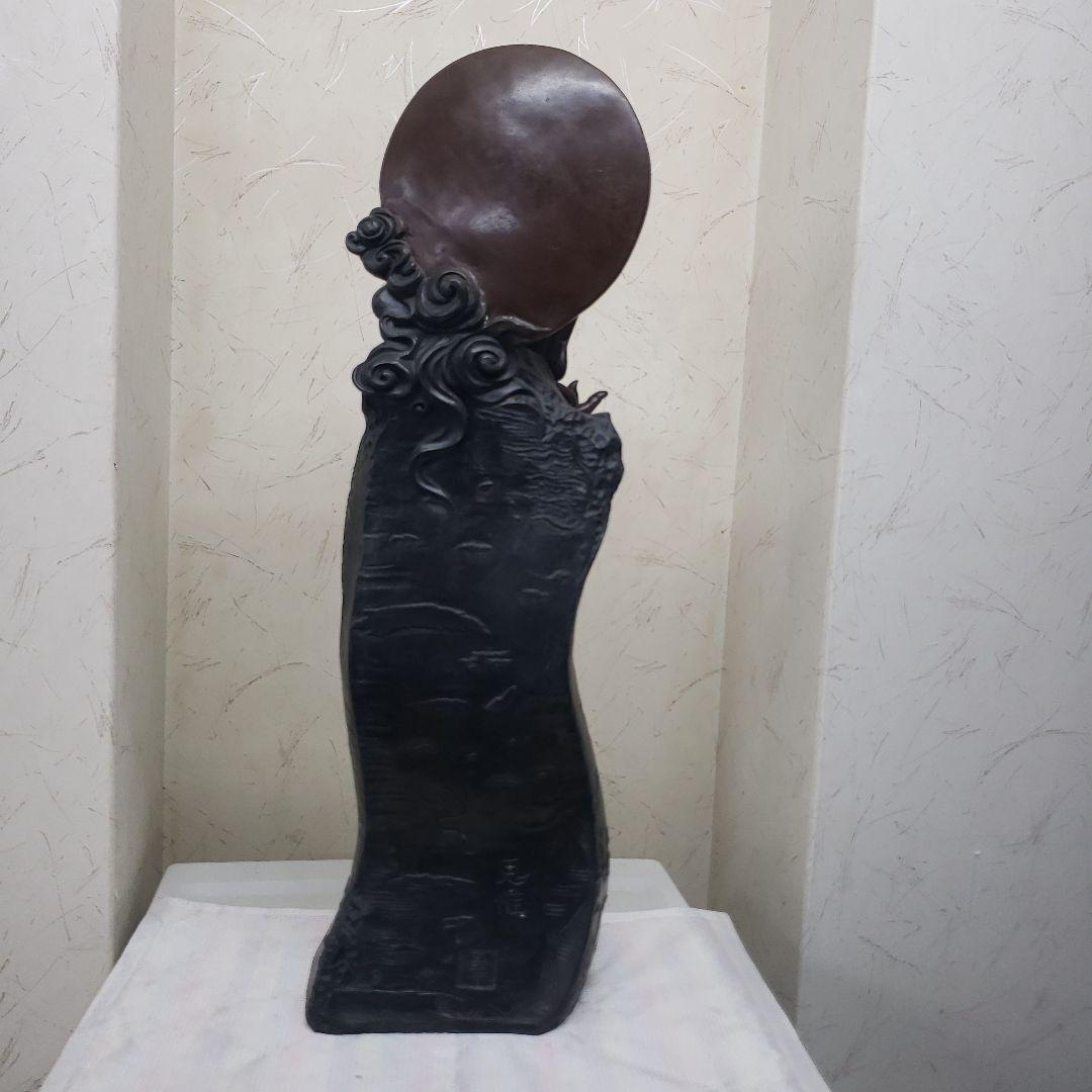 Ｂフライデー蔵出し特価金属製仏像風モダンアート彫刻 約68cm13,5kg作家物