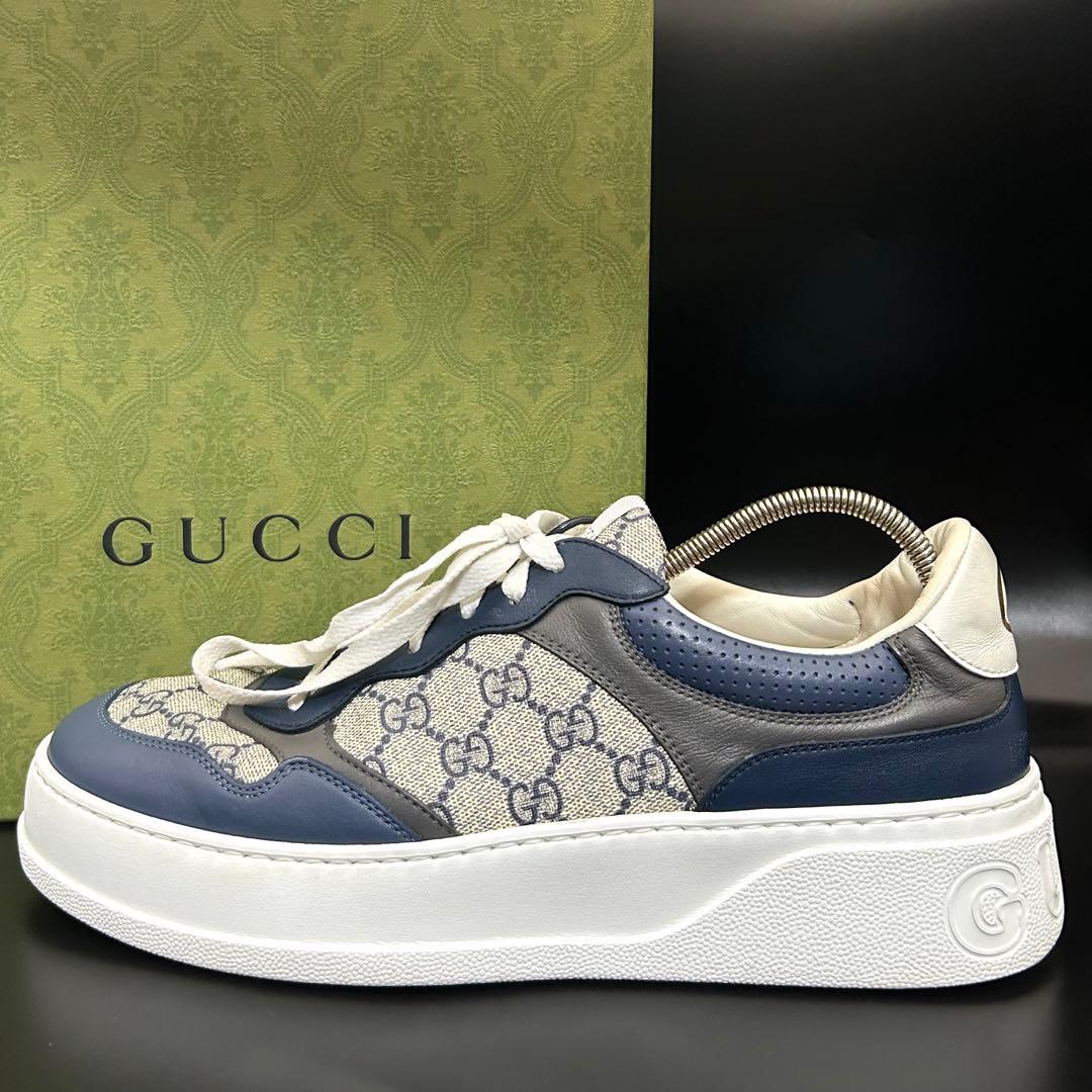 【専用】グッチ ローカットスニーカー GG柄 厚底 メンズ PVC グレー