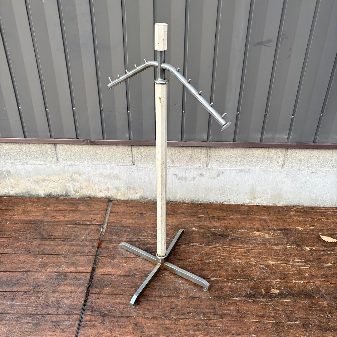 C1 昭和レトロ アイアンハンガーラック 金属製 店舗什器 アーム付き 業務用