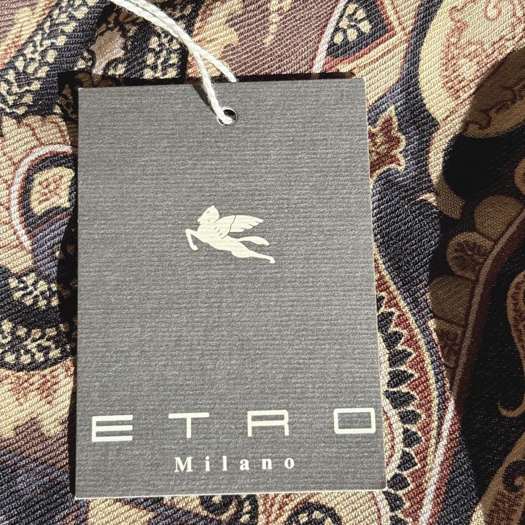 【新品】ETRO エトロ ペイズリー柄 ストール マフラー　イタリア製　シルク混