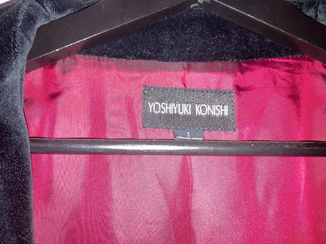 YOSHIYUKI KONISHI 黒 マキシ丈 ベルベットコート
