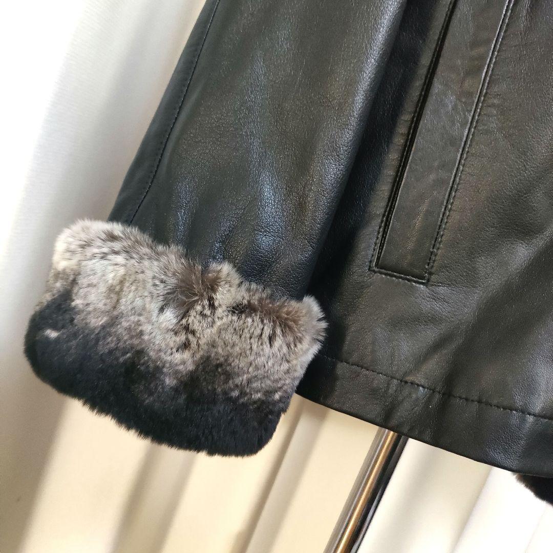 【美品】チンチラ ファー付き リアル レザージャケット