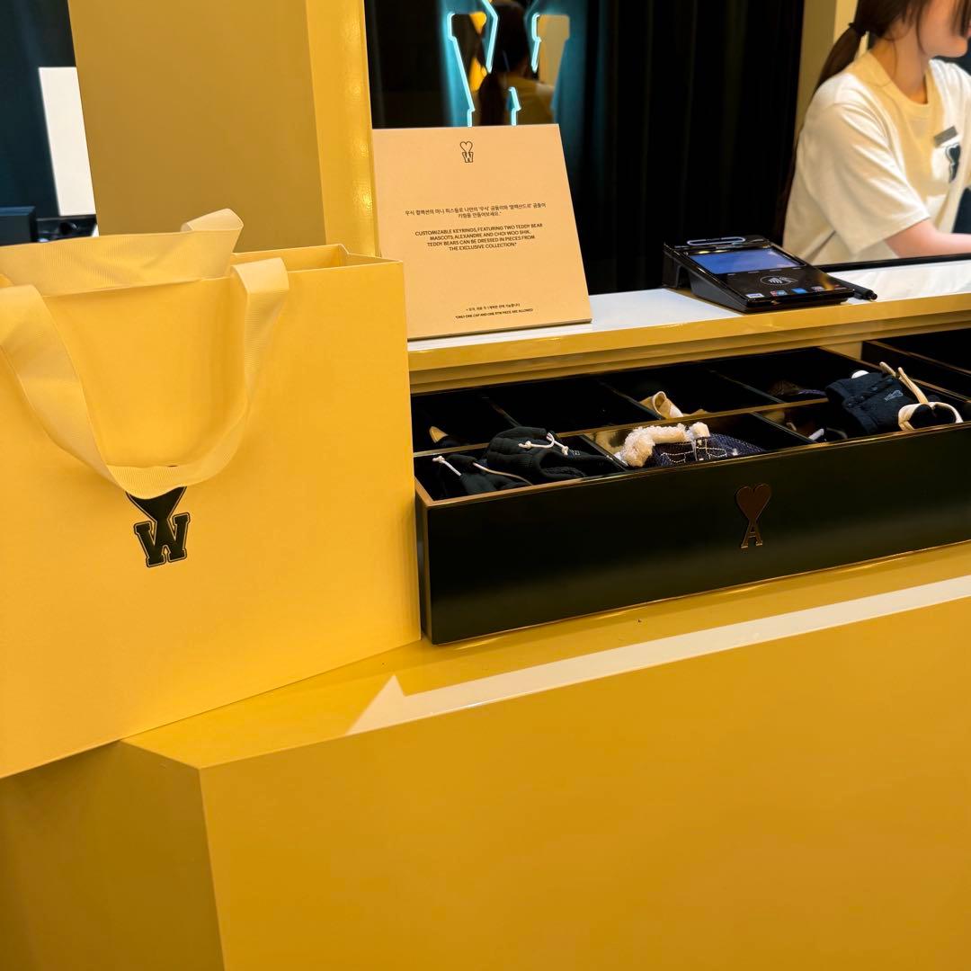 韓国限定 アミ×チェウシク テディベア キーリング ワッペン アミパリ AMI