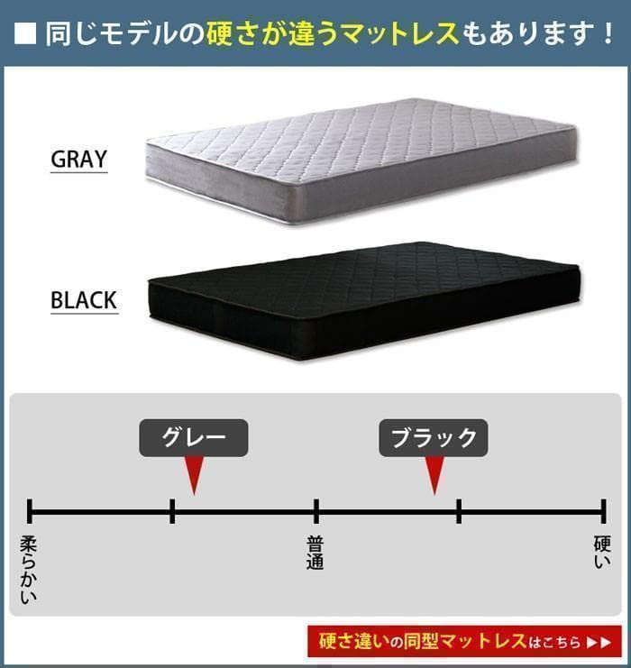 ポケットコイルマットレス　グレー　クイーン　柔らかめ　【一年保証付】