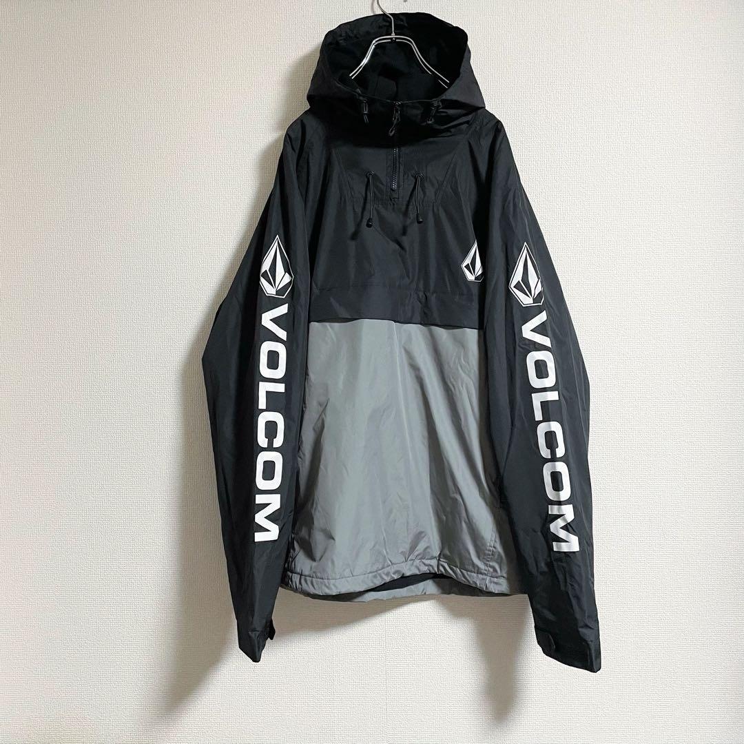 美品　VOLCOM フード付きスノーボードウェア　ブラック/グレー　サイズL