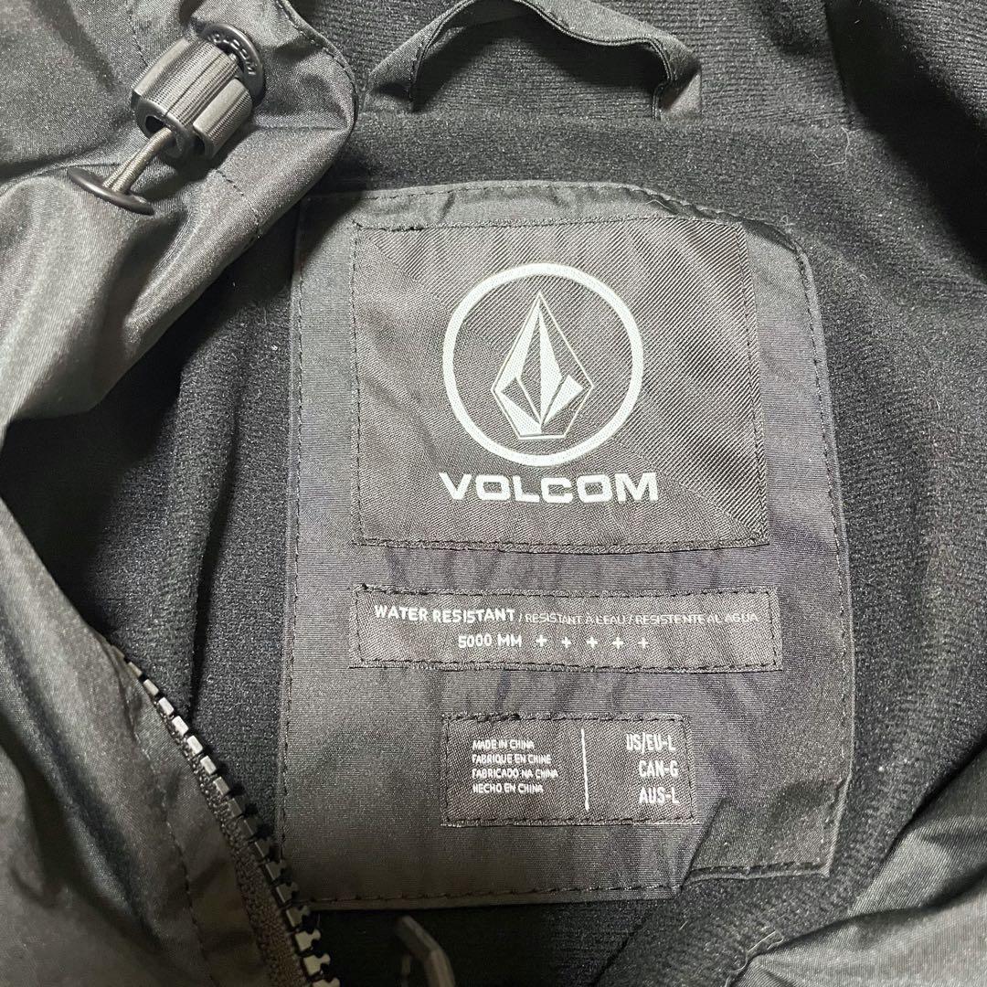 美品　VOLCOM フード付きスノーボードウェア　ブラック/グレー　サイズL