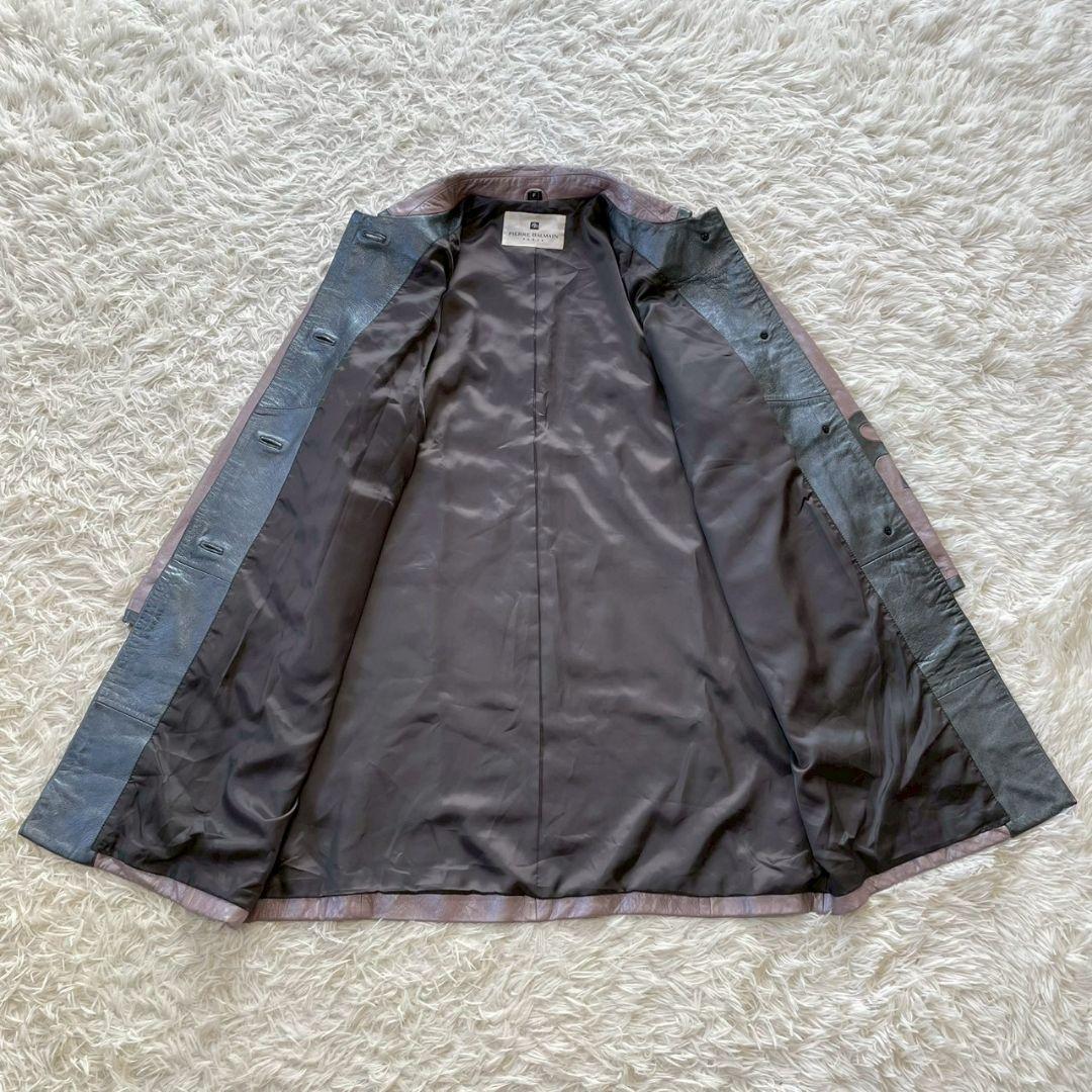 レアデザイン✨PIERRE BALMAIN　ラムレザー　ロング　コート　タグ付き