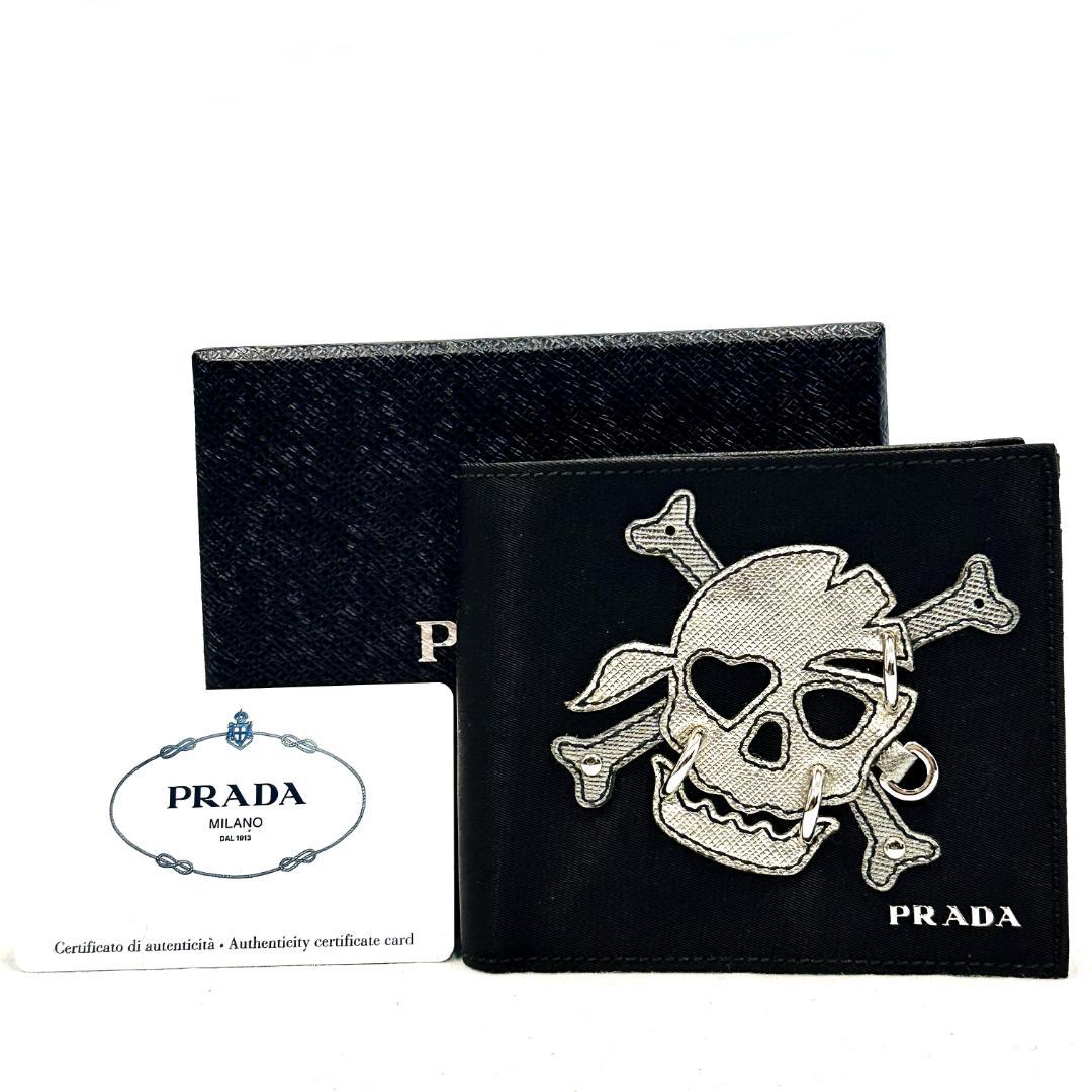 PRADA/プラダ スカル刺繍 折り財布