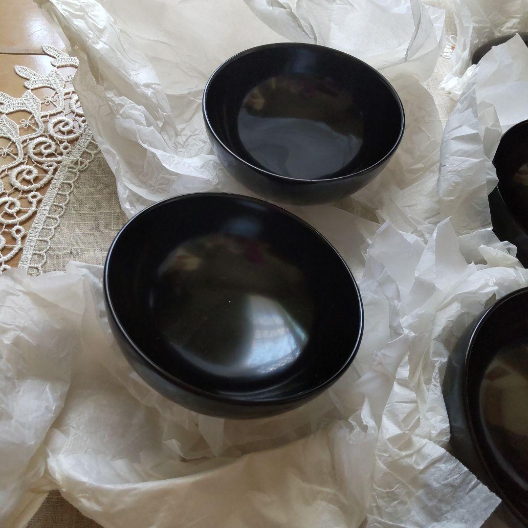 浄法寺塗　うるみ工芸　黒い漆器の器　蓋付き　4セット　伝統工芸　新品未使用