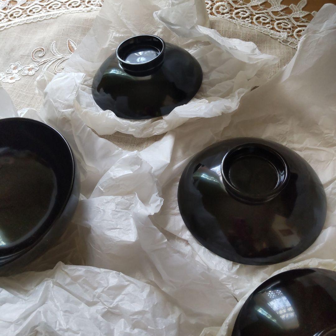 浄法寺塗　うるみ工芸　黒い漆器の器　蓋付き　4セット　伝統工芸　新品未使用
