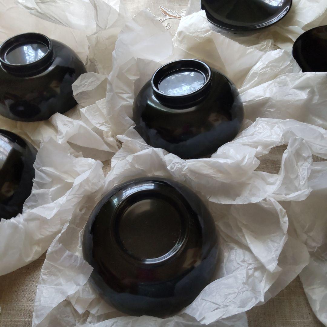 浄法寺塗　うるみ工芸　黒い漆器の器　蓋付き　4セット　伝統工芸　新品未使用