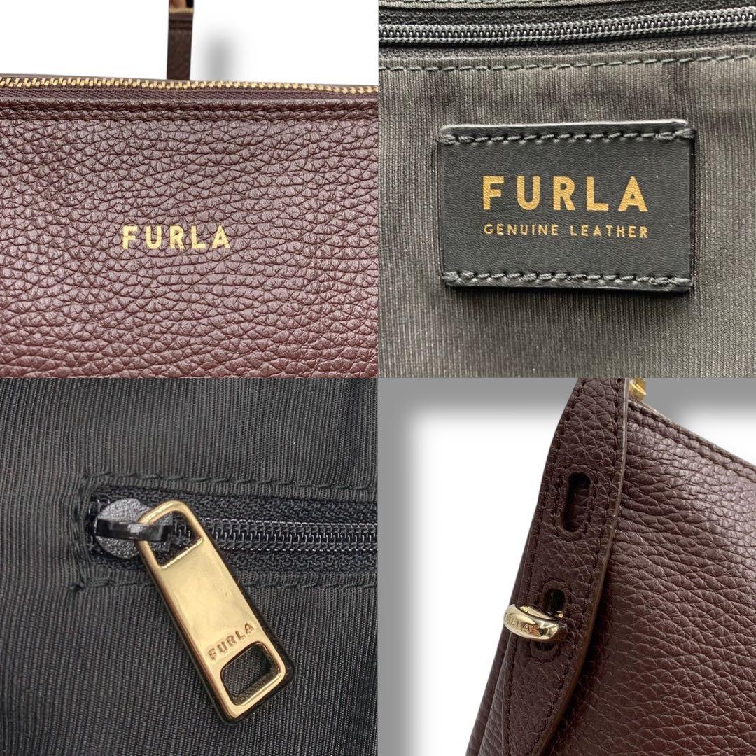 現行・美品✨フルラ トートバッグ ビジネスバッグ 肩掛け レザー ブラウン A4