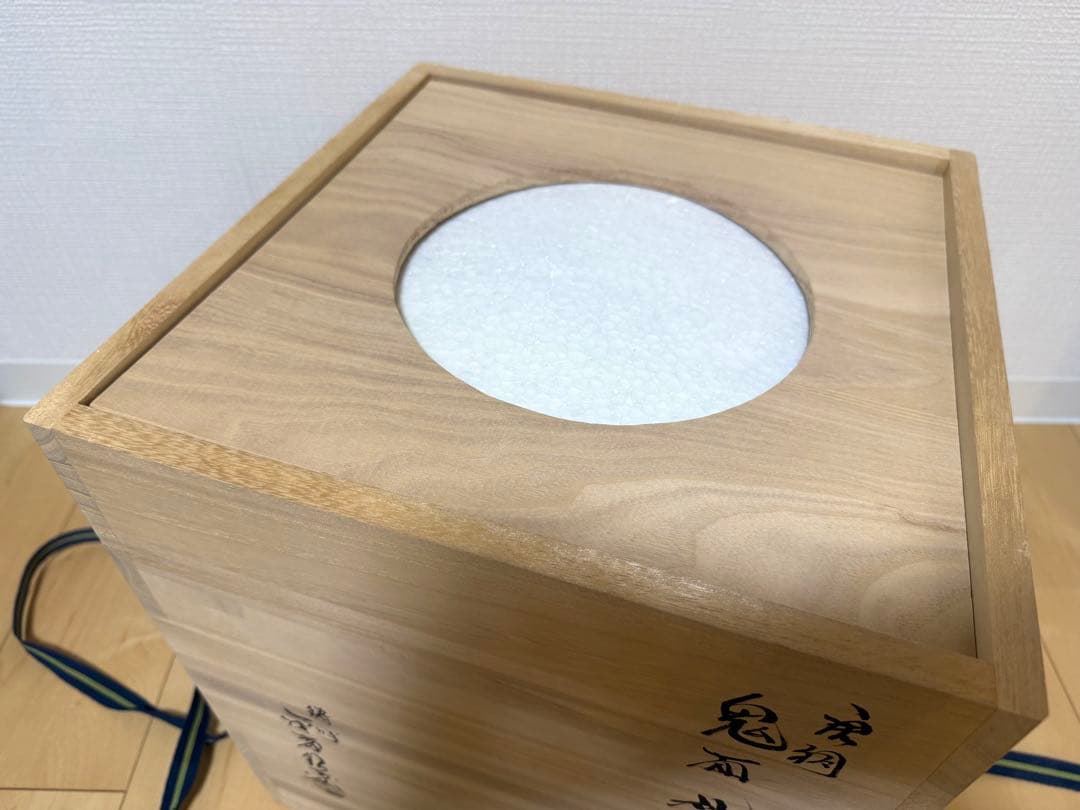 【茶道具】金森紹栄 唐銅鬼面風炉添丸釜 共箱・野々田式電熱器付 美品