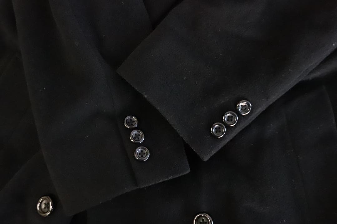 ★バーバリー チェスターコート ウール カシミヤ混 ブラック ダブルコート