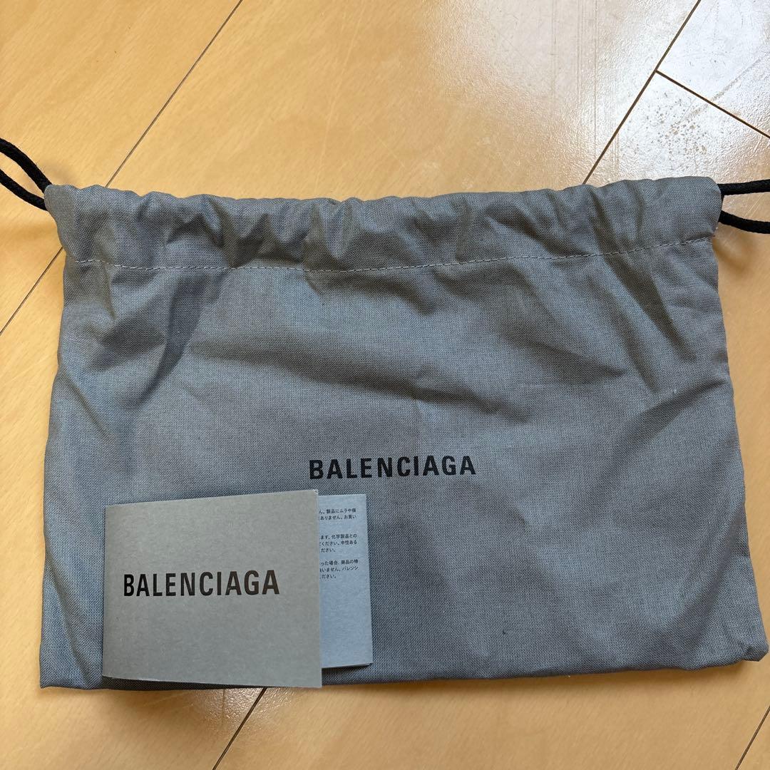 [BALENCIAGA] ラウンドファスナー ブラック レザー ロゴ