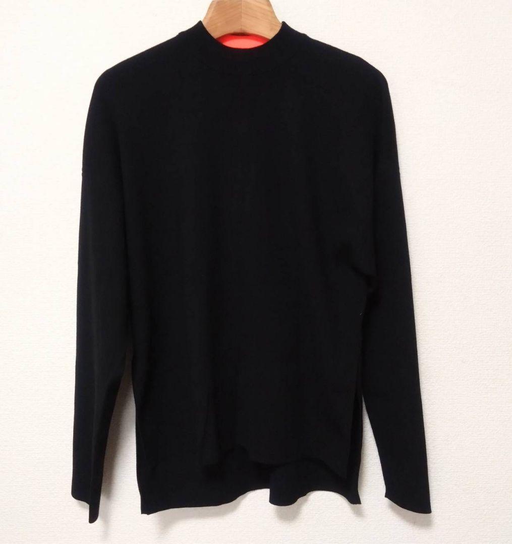 ENFOLD 24 BOX KNIT PULLOVER モックネック 38 黒