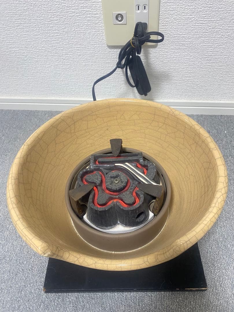 創巧野々田 風炉型電熱器とあじろ鉄 茶釜 セット