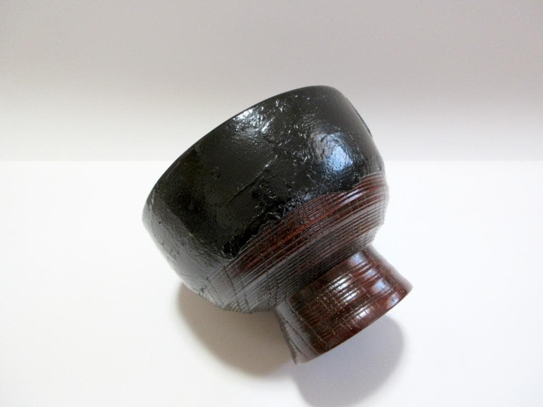 合鹿椀 布着 天然木 削り出し 黒漆 木製漆器 / 輪島塗