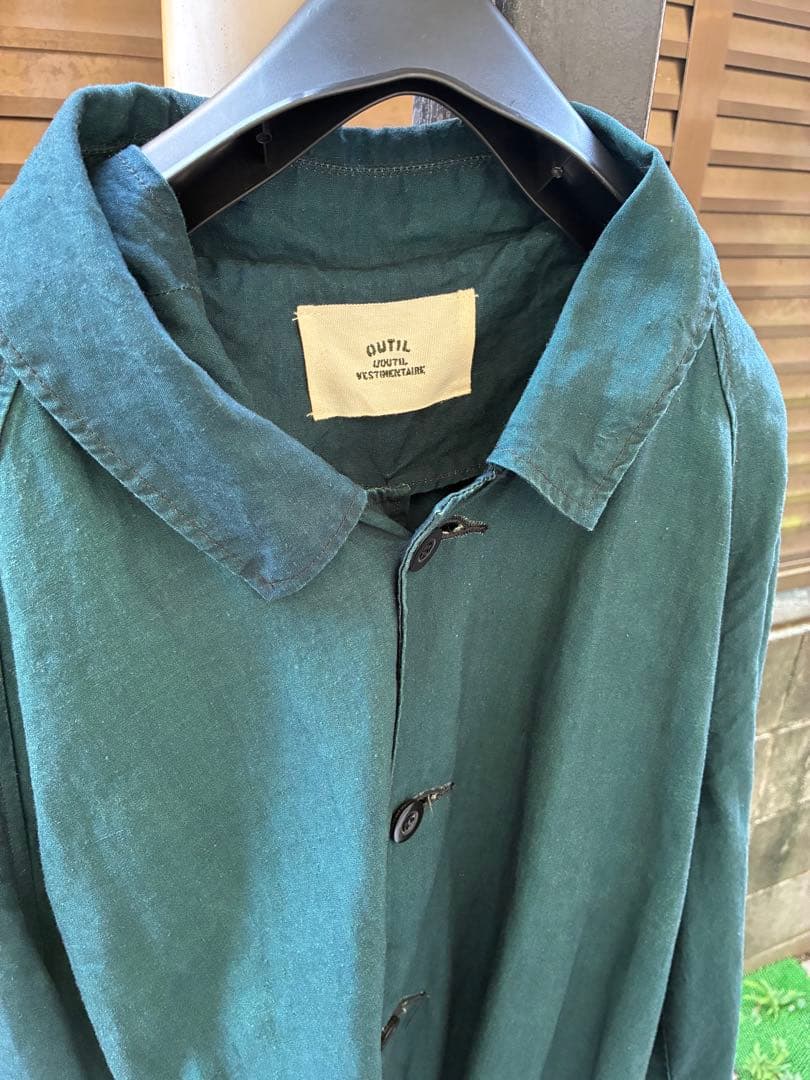 ジャケット・アウター OUTIL 21ss MANTEAUUZES BLACK INDIGO