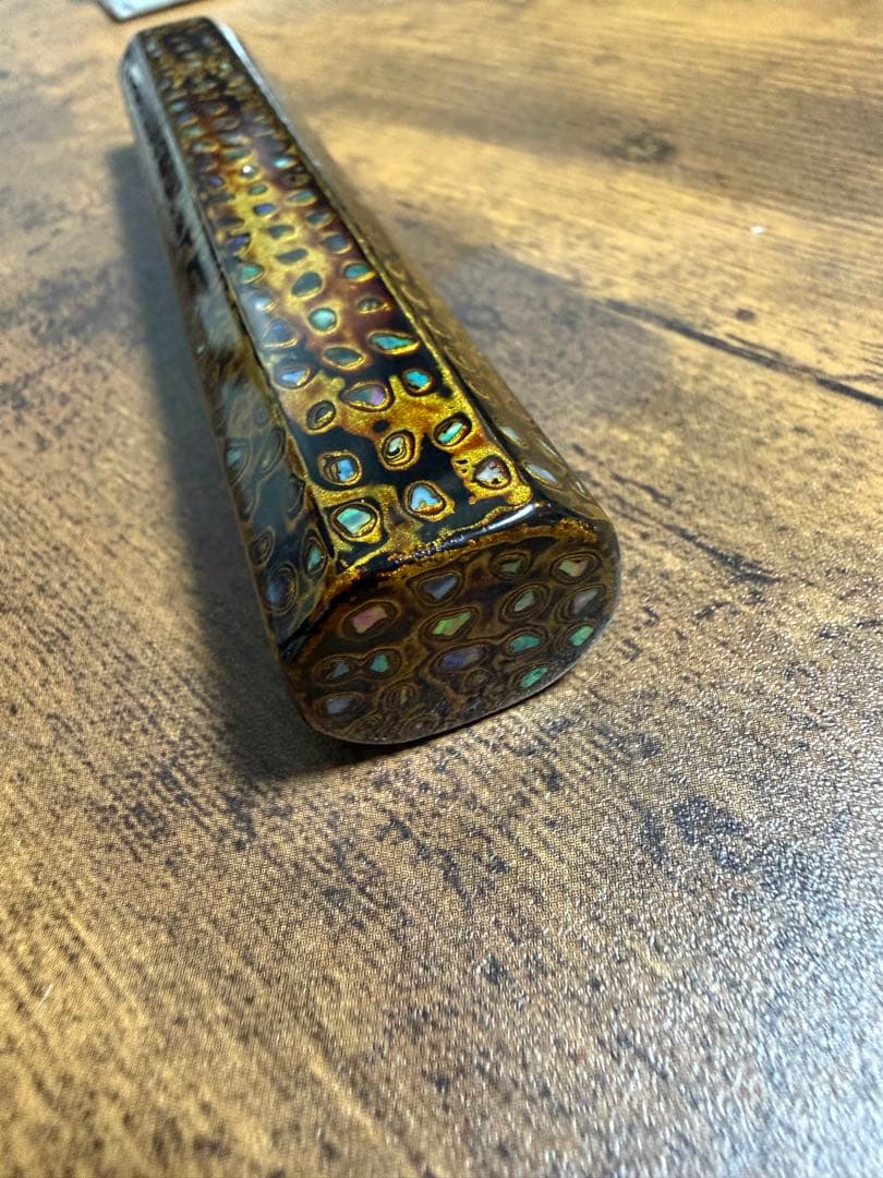 包丁の柄　漆器　螺鈿　八角柄