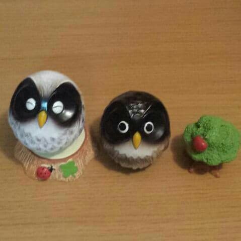 400円 ふくろう 置物 4点セット