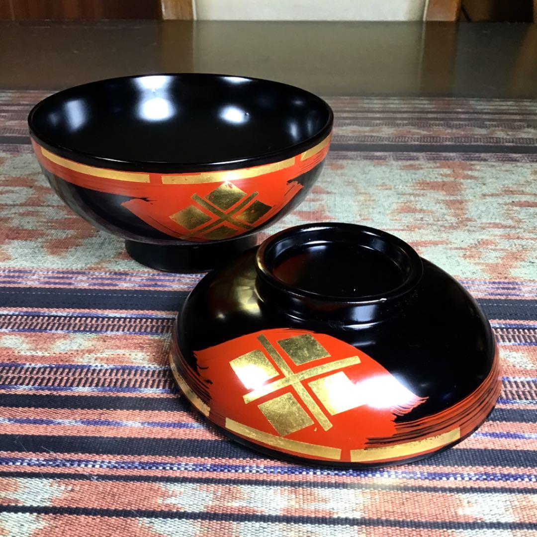 南部文秀堂　秀衡塗　お椀　(お吸物碗) 5客
