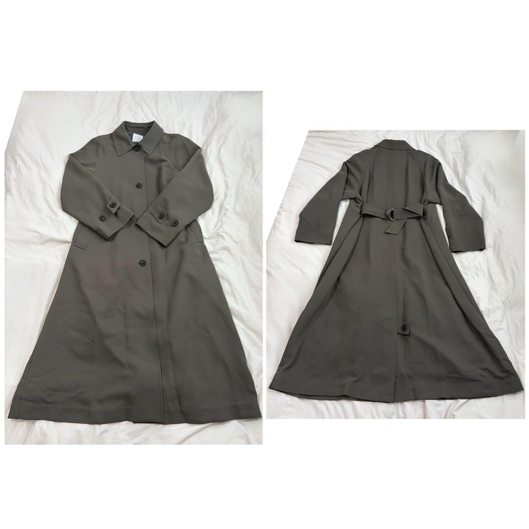 マ*ル様 crewre ドレープステンカラーコート, Sepia gray, サ